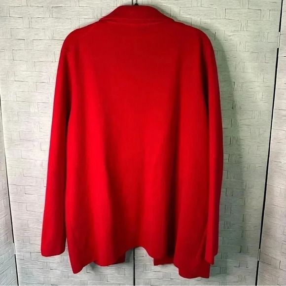 Two twonty fine red sweater cardigan long sleeve open front, pockets plus size - Picture 2 of 7